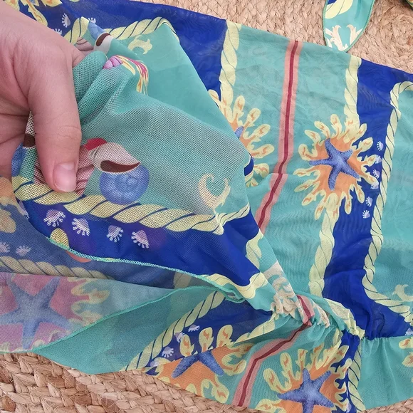 4 Pieces Floral Print Knot Front Swimsuit Bikini & Beach Skirt SIZE M - Picture 5 of 6